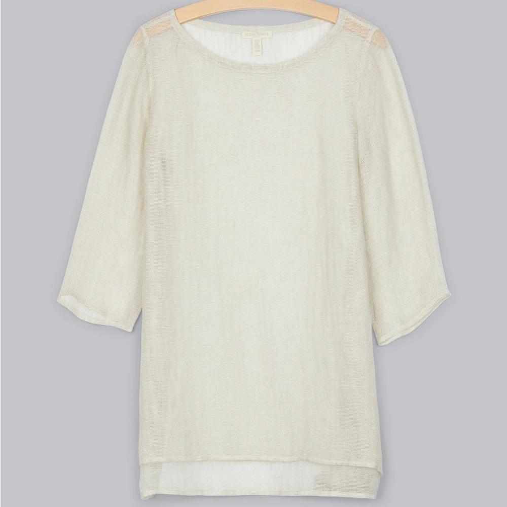 Eileen‎ Fisher organic mesh Cream Women's Top